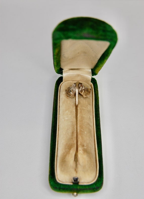 Edwardian Elephant Stick Pin, Rosy Gold Filled, H… - image 7