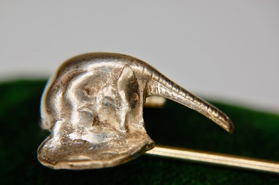 Edwardian Elephant Stick Pin, Rosy Gold Filled, H… - image 4