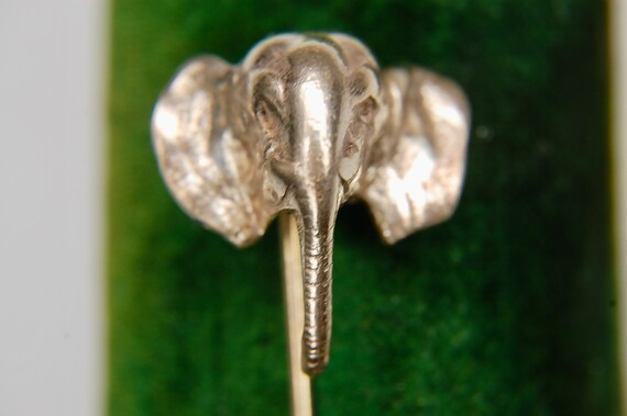 Edwardian Elephant Stick Pin, Rosy Gold Filled, H… - image 1