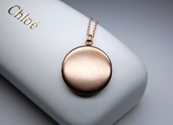 Antique Round Rose Gold Locket, 1/4 Gold Shell, SK