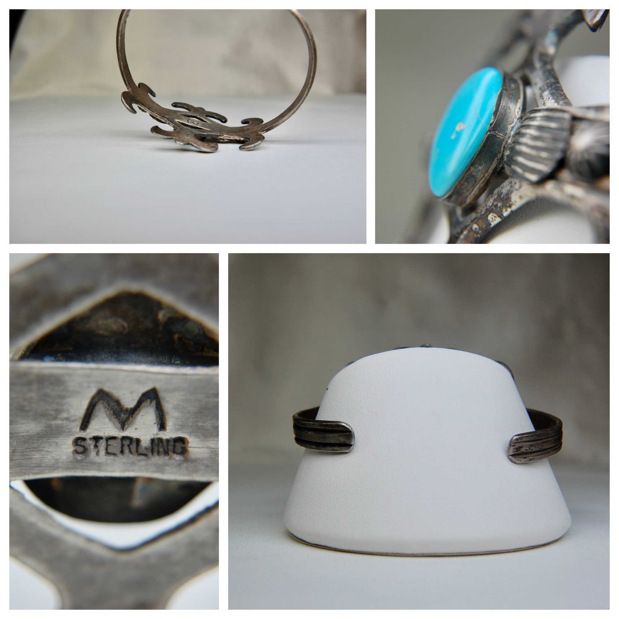 Vintage Navajo Turquoise Sterling Silver Cuff Bracelet, Henry