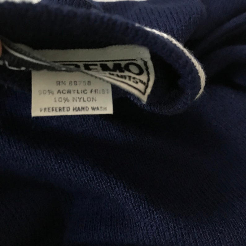 Navy Blue White Short Sleeve Knit Sweater San Remo by Laura VTG XL
