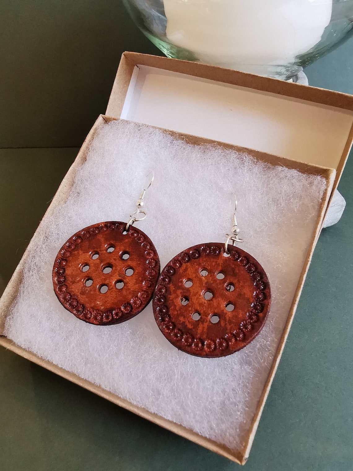 Handmade Leather Earrings Bespoke Leather Earrings Artisan Etsy