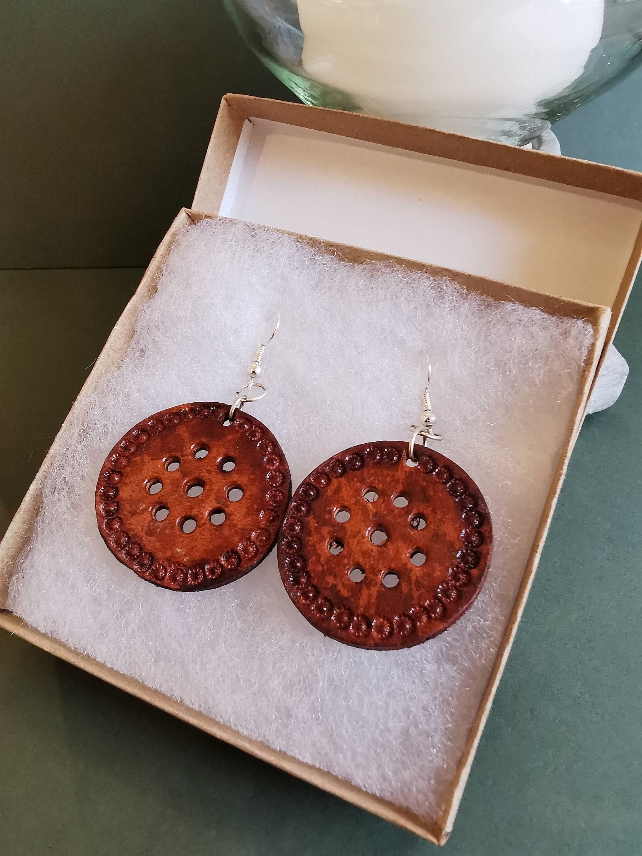 Handmade Leather Earrings Bespoke Leather Earrings Artisan Etsy