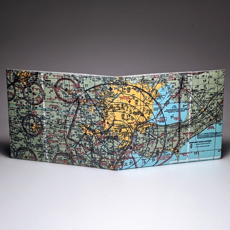 Pilot Map Wallet Aviation Wallet Pilot Gifts for Him Etsy