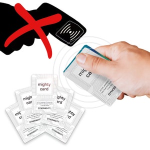 Lot de 5 cartes de blocage RFID - Mighty Card - Protection RFID - Sécurité du portefeuille RFID - Bloqueur de carte - blocage rfid - étui bloquant RFID