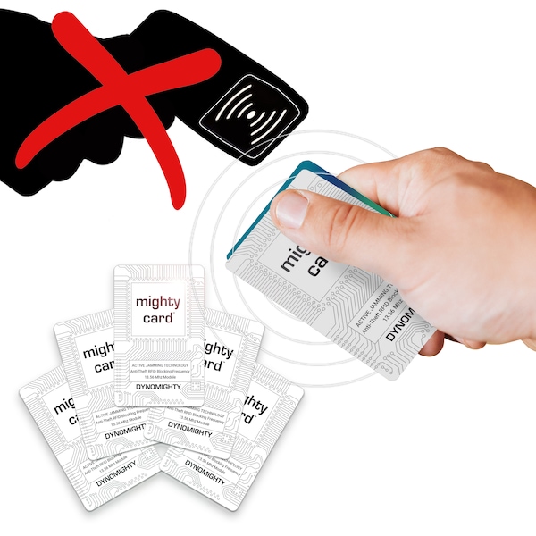 RFID Blocking Cards (5) Pack - Mighty Card - RFID protection - RFID Wallet security - Card Blocker - rfid blocking - rfid blocking sleeve