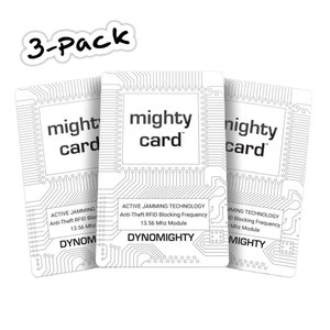 Paquete de tarjetas de bloqueo RFID (3) - Mighty Card - Protección RFID - Seguridad de billetera RFID - Bloqueador de tarjetas - bloqueo rfid - funda de bloqueo rfid