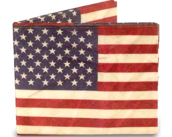 USA Flag Mighty Wallet, Tyvek Front Pocket Wallet