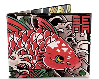 Koi Tatto wallet, paper wallet, Thin Mens Wallet, Japanese, tyvek wallet, mighty wallet