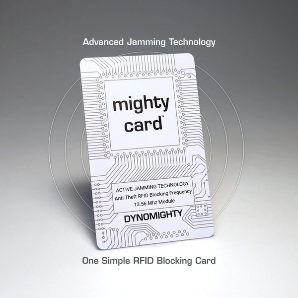 RFID Blocking Card Mighty Card 1 unit - RFID protection - RFID Wallet security - Card Blocker - rfid blocking - rfid blocking sleeve - rfid