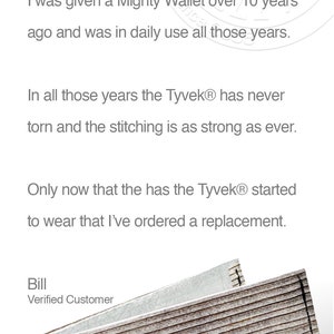 BILLFOLD Stitched Tyvek, Wood grain printed Tyvek Wallet image 6