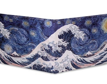 Starry Night Fuji Wave Wallet, Vegan Tyvek Mighty Wallet