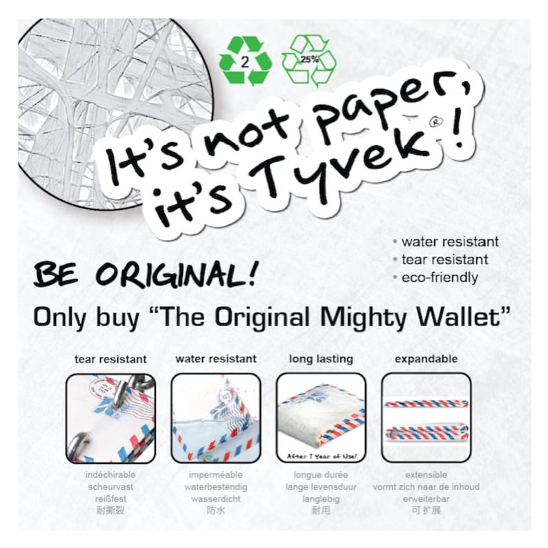 tyvek wallet paper wallet dynomighty Slim wallet kentucky Wallet mighty wallet UK wallet