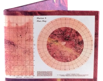 Mars map wallet, Mars map, mars, Thin Mens Wallet, Vegan Wallet, tyvek wallet, mighty wallet