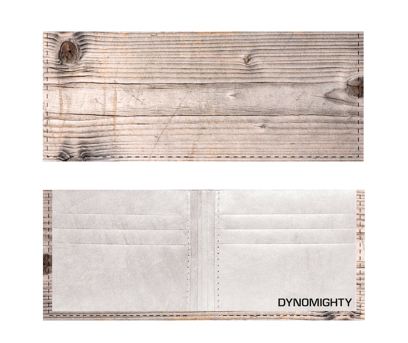 BILLFOLD Stitched Tyvek, Wood grain printed Tyvek Wallet image 4