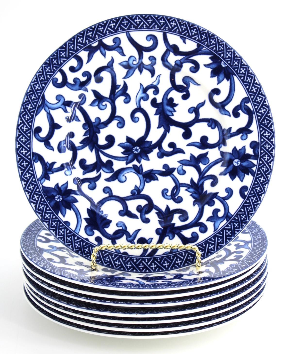 ラルフローレン　マンダリンブルー　２１cmプレート　ペア Ralph Lauren Mandarin Blue Plates - Etsy