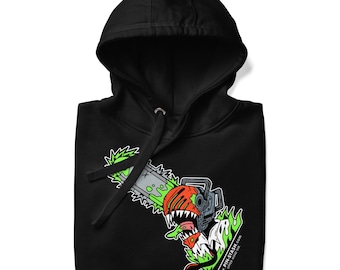Chain Saw Head - Black Cotton Hoodie
