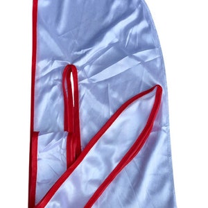 Silky/Satin Durags 360 Waves Color Options White/Red