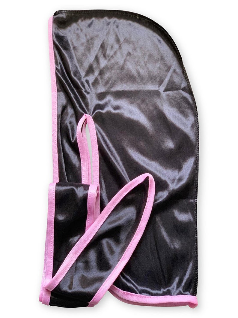 Silky/Satin Durags 360 Waves Color Options Black/Pink