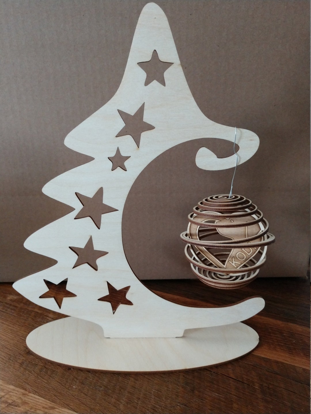 Laser engraved christmas tree ornament holder etsy