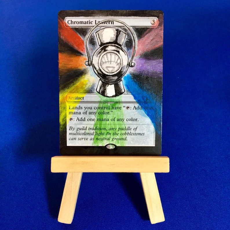 Chromatic lantern altered as white lantern power battery MTG handpainted alter