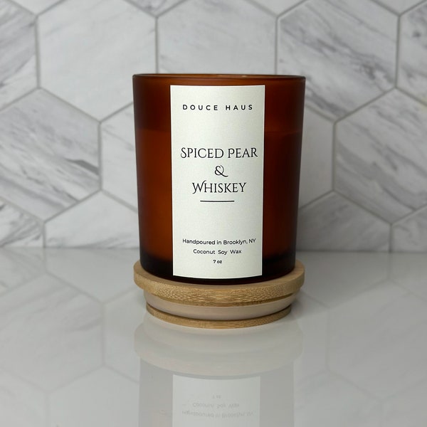 Spiced Pear & Whiskey 7oz | Boozy Collection |  100% Coconut Soy Candle | Douce Haus