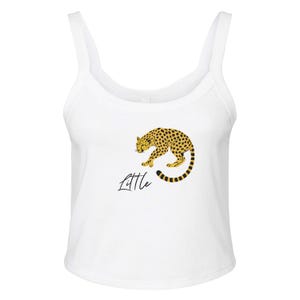 Benutzerdefinierte großer kleiner Leopard Tank | Sorority Schwester Geschenk | Geripptes Crop Top