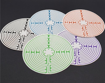 Clear 3 1/2inch Diameter Labyrinth Waterproof Stickers