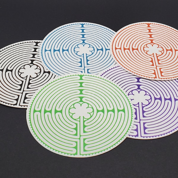 Clear 3 1/2inch Diameter Labyrinth Waterproof Stickers