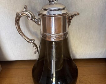 Vintage antique Orle Silversmith coffee decanter pitcher carafe silver plated