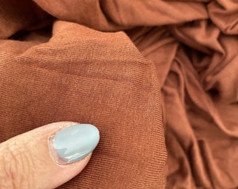 Chocolate Brown Rayon Spandex Knit Fabric, 4-Way Stretch (1 Yard)