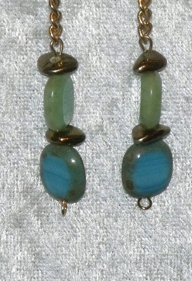 Turquoise Jewelry-Matched Jewelry Set-Aquamarine Jewelry-Arm Candy-Friendship Earrings-Homemade Jewelry-Rectangle Beads-Perfect Gift for Her