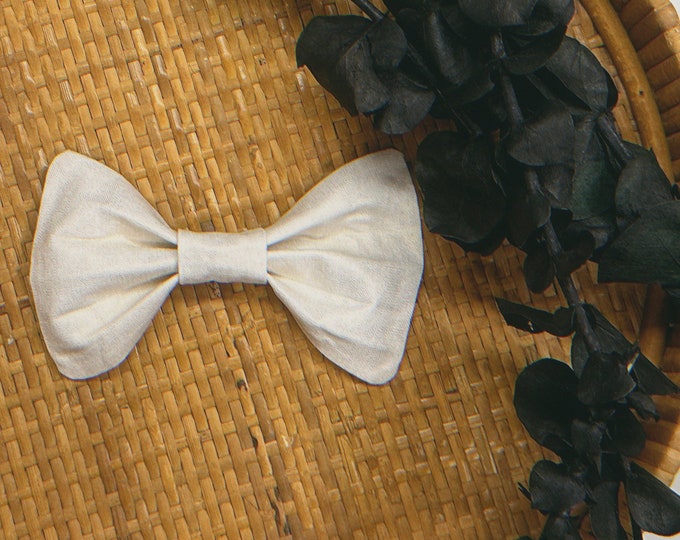 white shimmer hair bow clip