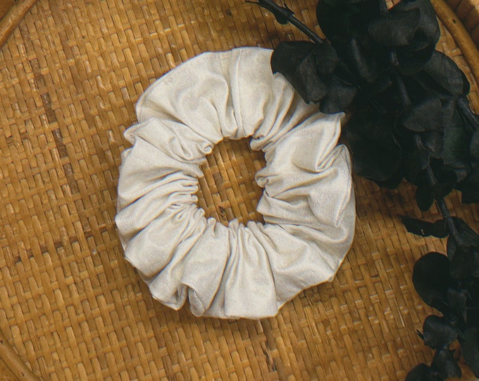 white shimmer regular scrunchie