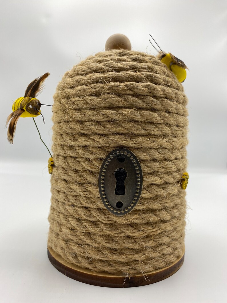Pet Bee Rope Decorative Bee Skep Beehive: Rustic Party Decor (6 Inch) - Etsy