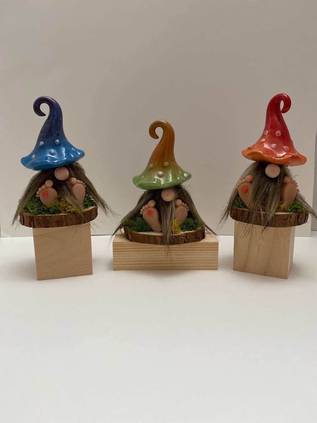 Woodland Rustic Mushroom Gnome - Mushroom Gnome - Ceramic Mushroom ...