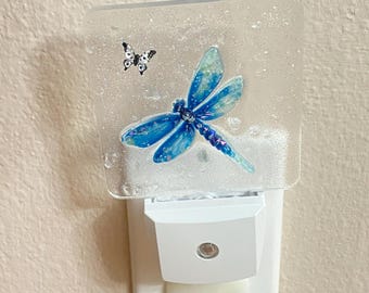 Dragonfly night light insect nightlight Blue dragonfly with butterfly