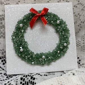 Crushed Glass green Christmas wreath. Christmas decoration