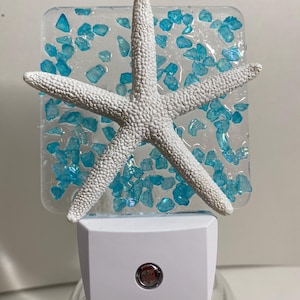 Coastal seashell night light Costal beach nightlight crabs , starfish , tropical