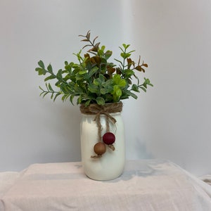 Tiered tray, Centerpiece, Farmhouse, Rustic decor- mason jar boxwood centerpiece
