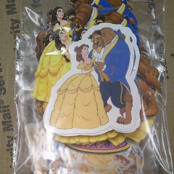 SALE Belle cutouts, Princess Character Cutouts, Paper Cut Outs, Character die cuts, Choose one  Ready to ship, Beauty and the Beast die cuts
