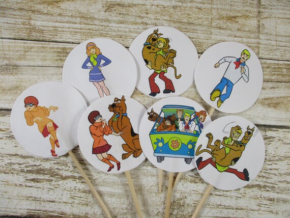 Scooby Doo Birthday Cupcake Picks Scooby Doo Birthday Party Etsy