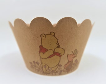 Classic Winnie The Pooh, Winnie the Pooh party, Winnie the Pooh birthday decorations,Classic Winnie, Winnie Cupcake Wrapper, Classic Pooh