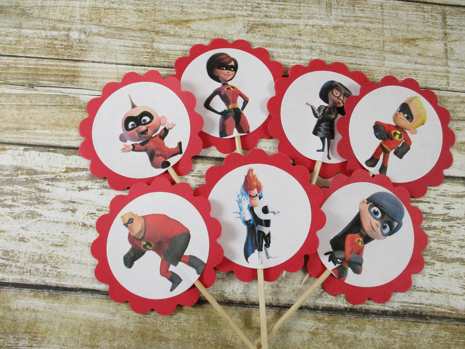 The Incredibles Birthday Cupcake Toppers Birthday Cupcake Etsy