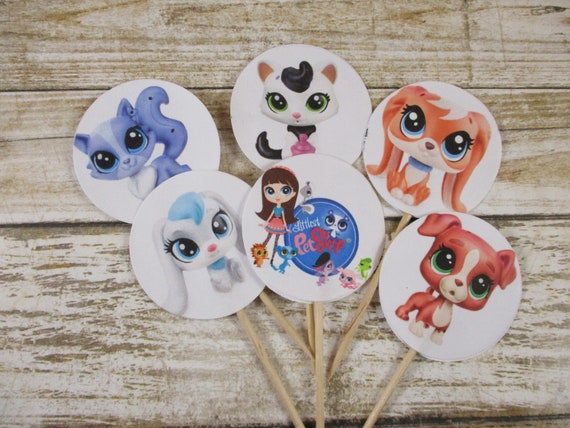 My Littlest Pet Shop Birthday Cupcake Picks Birthday Cupcake Etsy