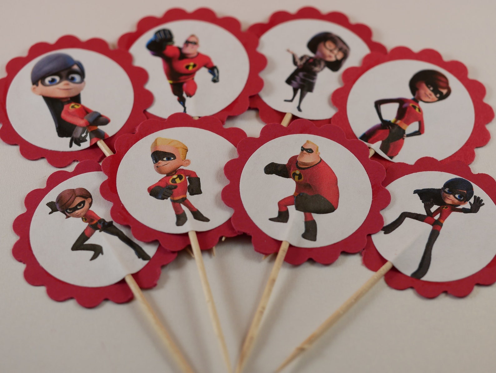 The Incredibles Birthday Cupcake Toppers Birthday Cupcake Etsy