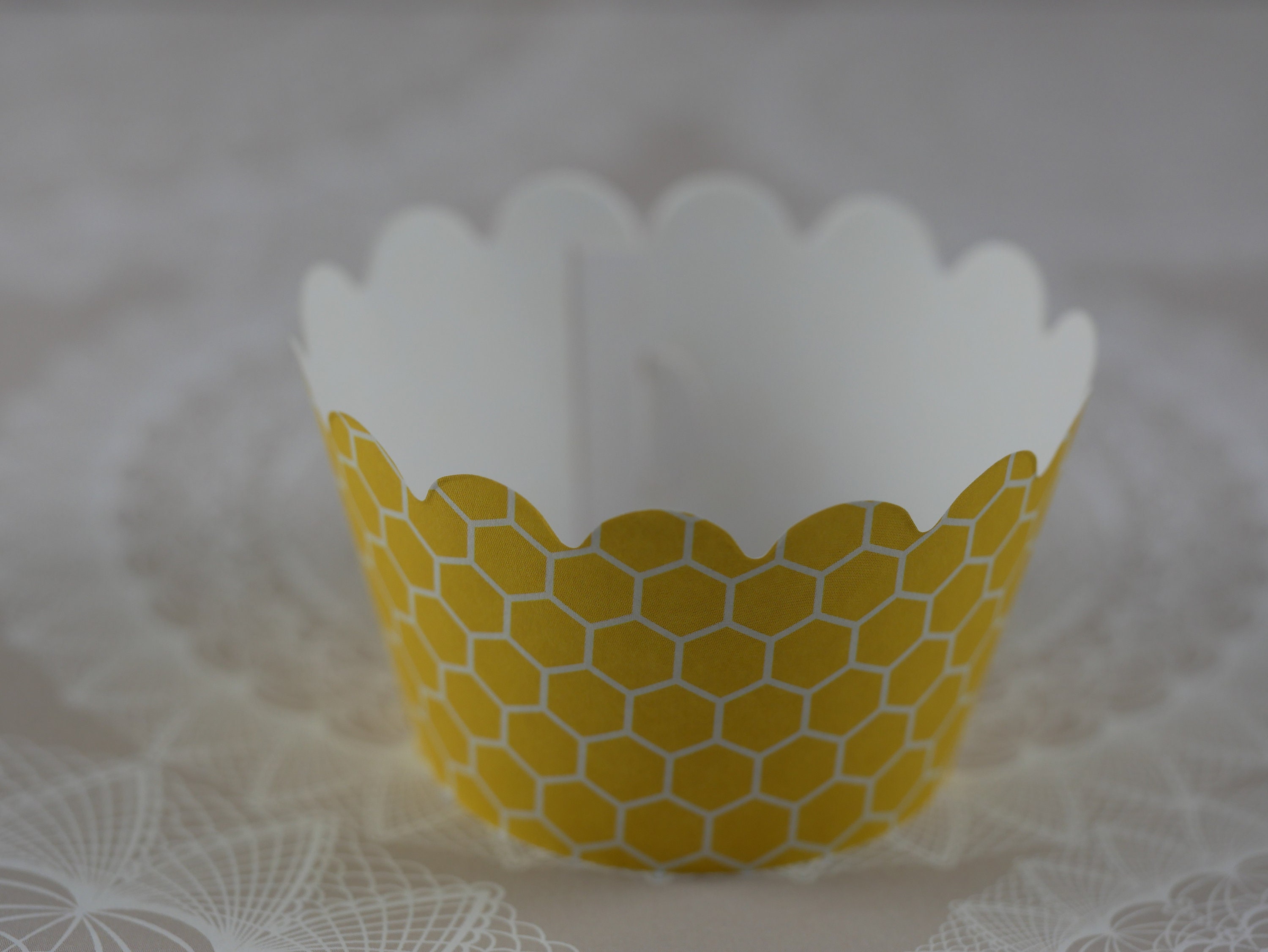 Winnie the Pooh Winnie the Pooh Honeycomb pattern Cupcake Wrapper Cupcake Wrappers Set of Cupcake Wrappers Baby Shower