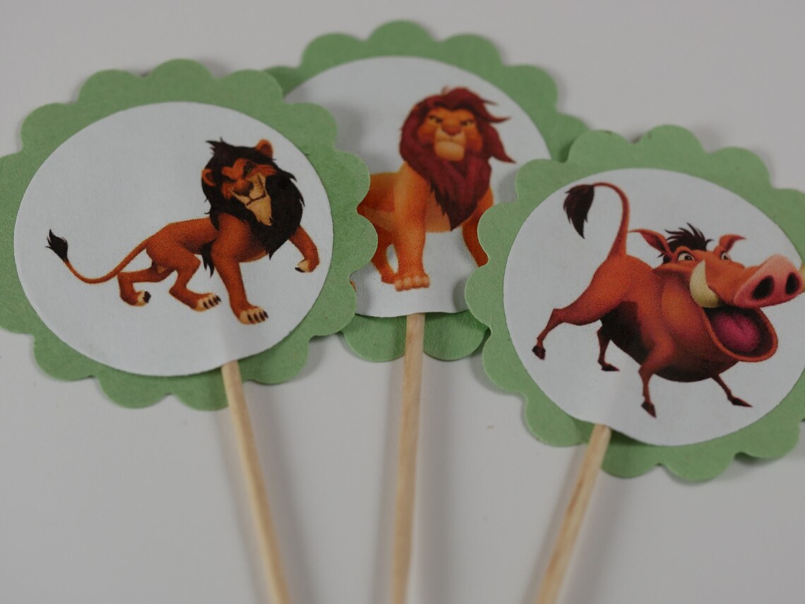 The Lion King Birthday Cupcake Toppers Birthday Cupcake - Etsy