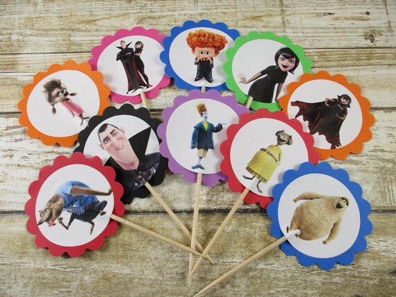 Hotel Transylvania Birthday Cupcake Toppers Birthday Cupcake Etsy